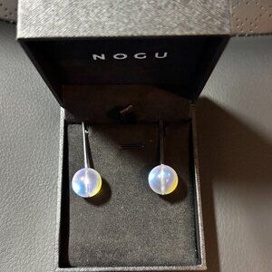Nogu - Rainbow White Mermaid Glass Drop Earrings - NWOT